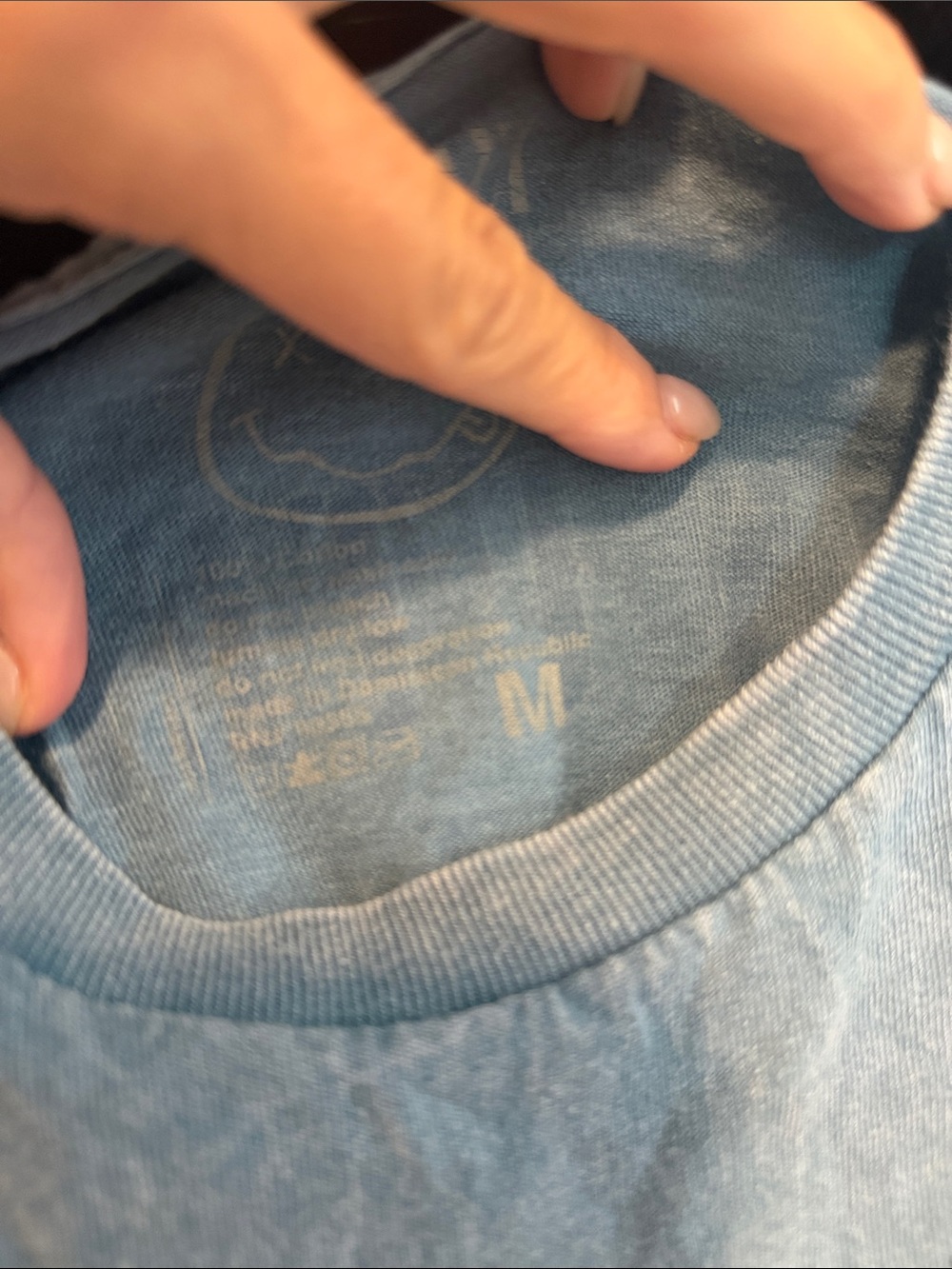blue acid wash Nirvana t shirt In Utero album angel graphic 93 size medium - Picture 3 of 5